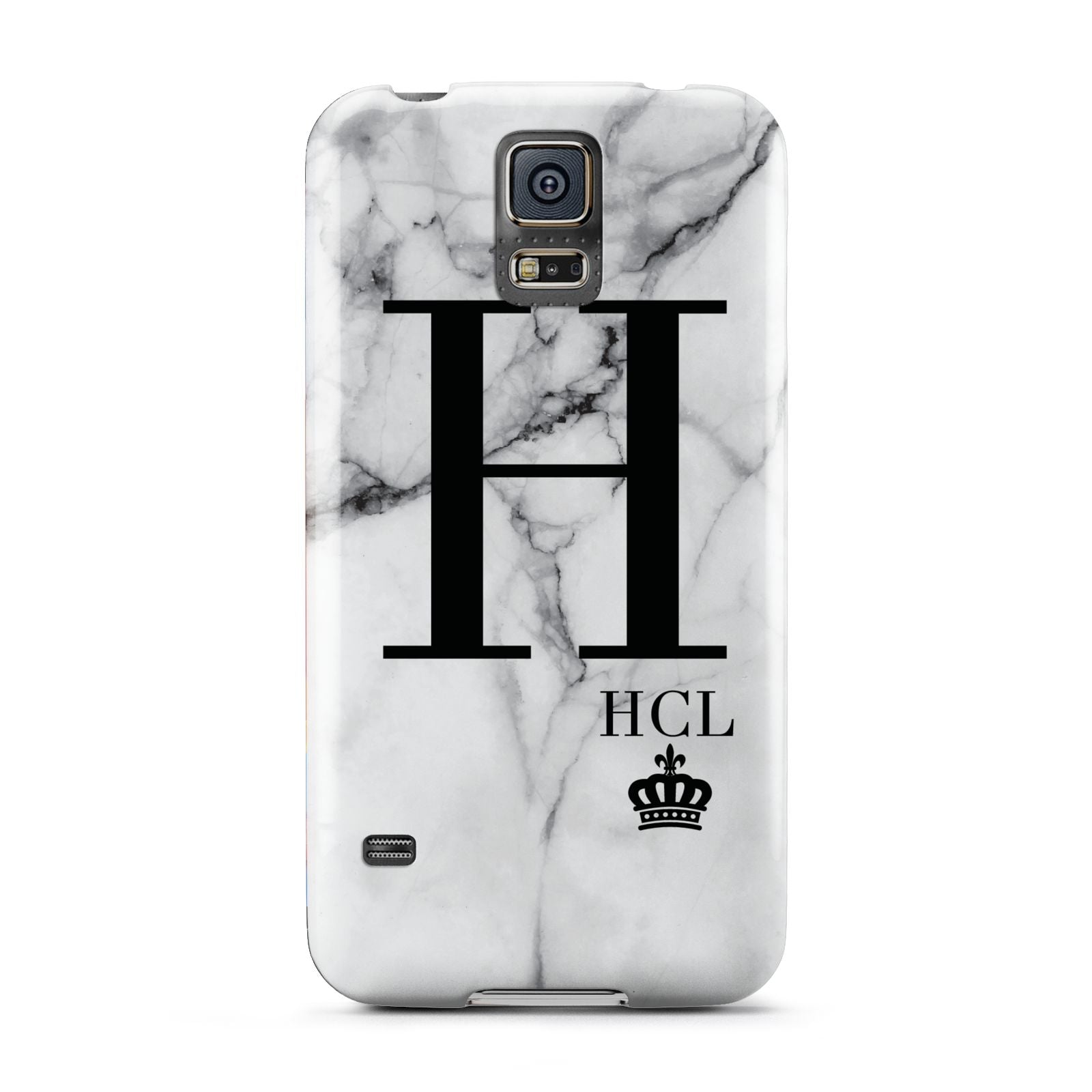 Personalised Marble Big Small Initials Samsung Galaxy S5 Case