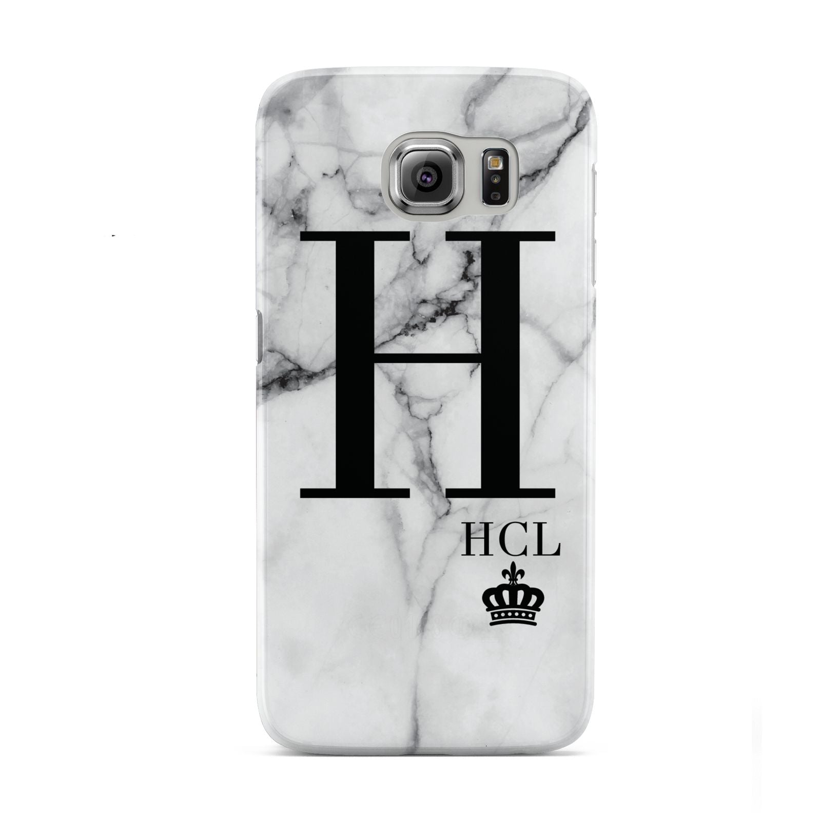 Personalised Marble Big Small Initials Samsung Galaxy S6 Case