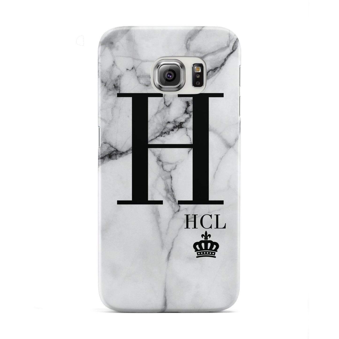 Personalised Marble Big Small Initials Samsung Galaxy S6 Edge Case