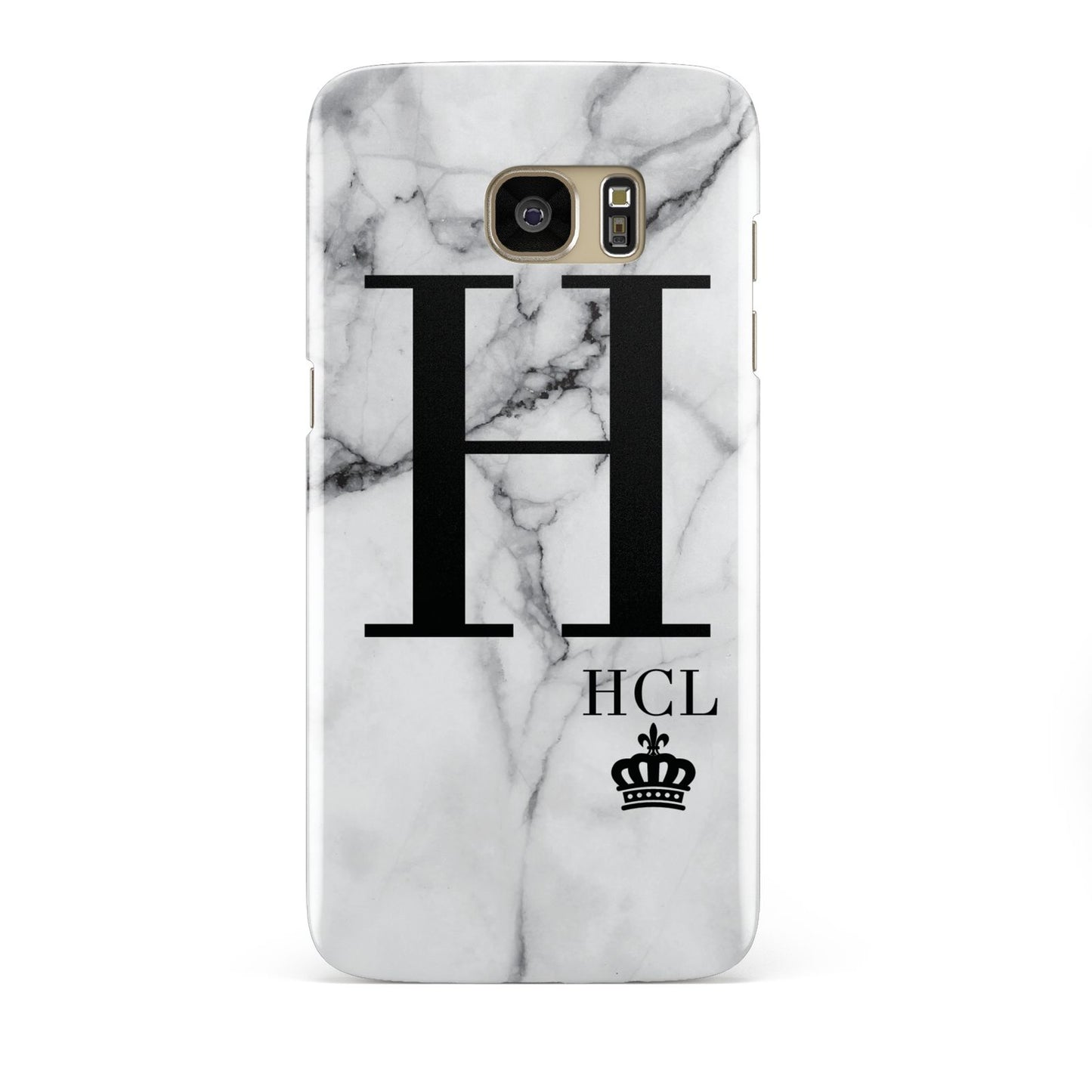 Personalised Marble Big Small Initials Samsung Galaxy S7 Edge Case