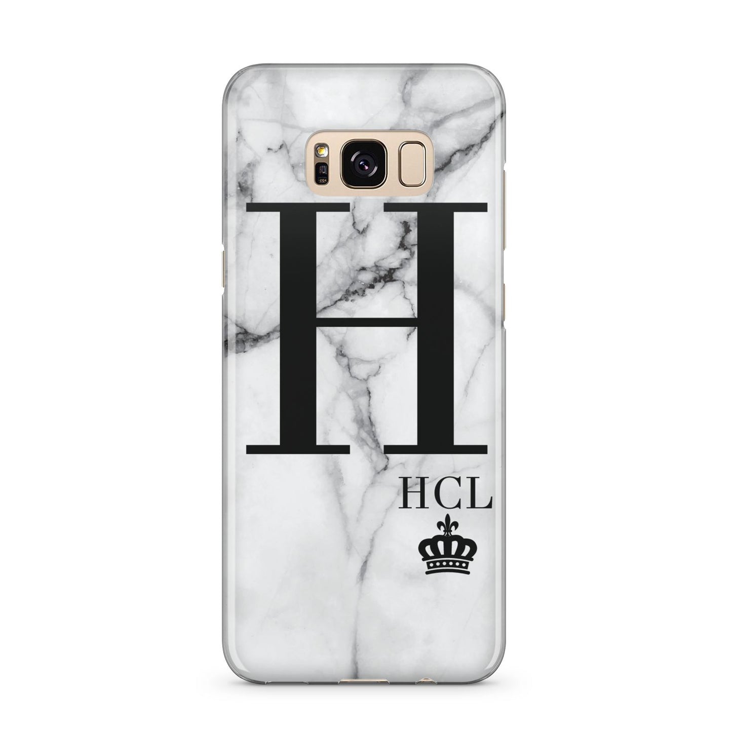 Personalised Marble Big Small Initials Samsung Galaxy S8 Plus Case