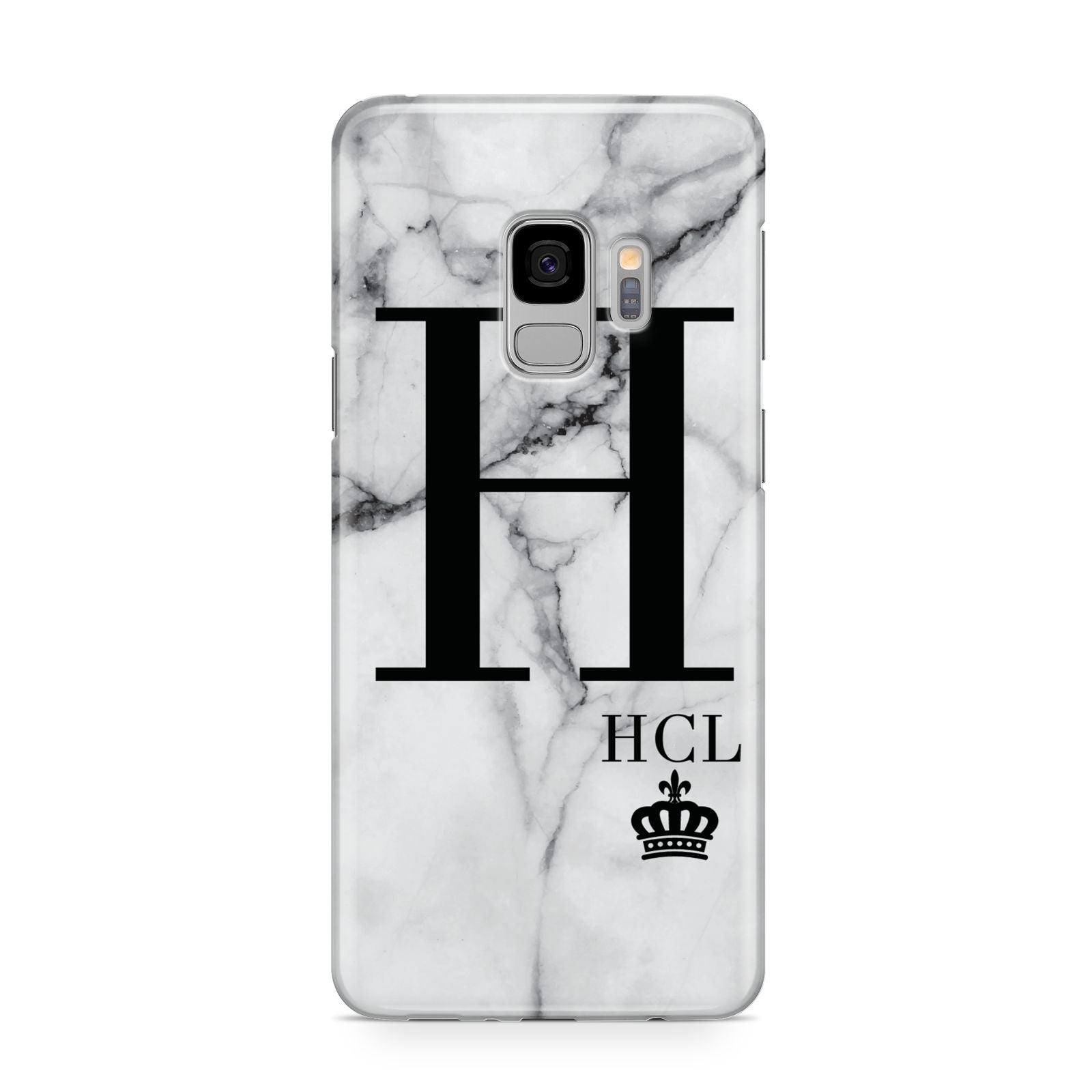 Personalised Marble Big Small Initials Samsung Galaxy S9 Case