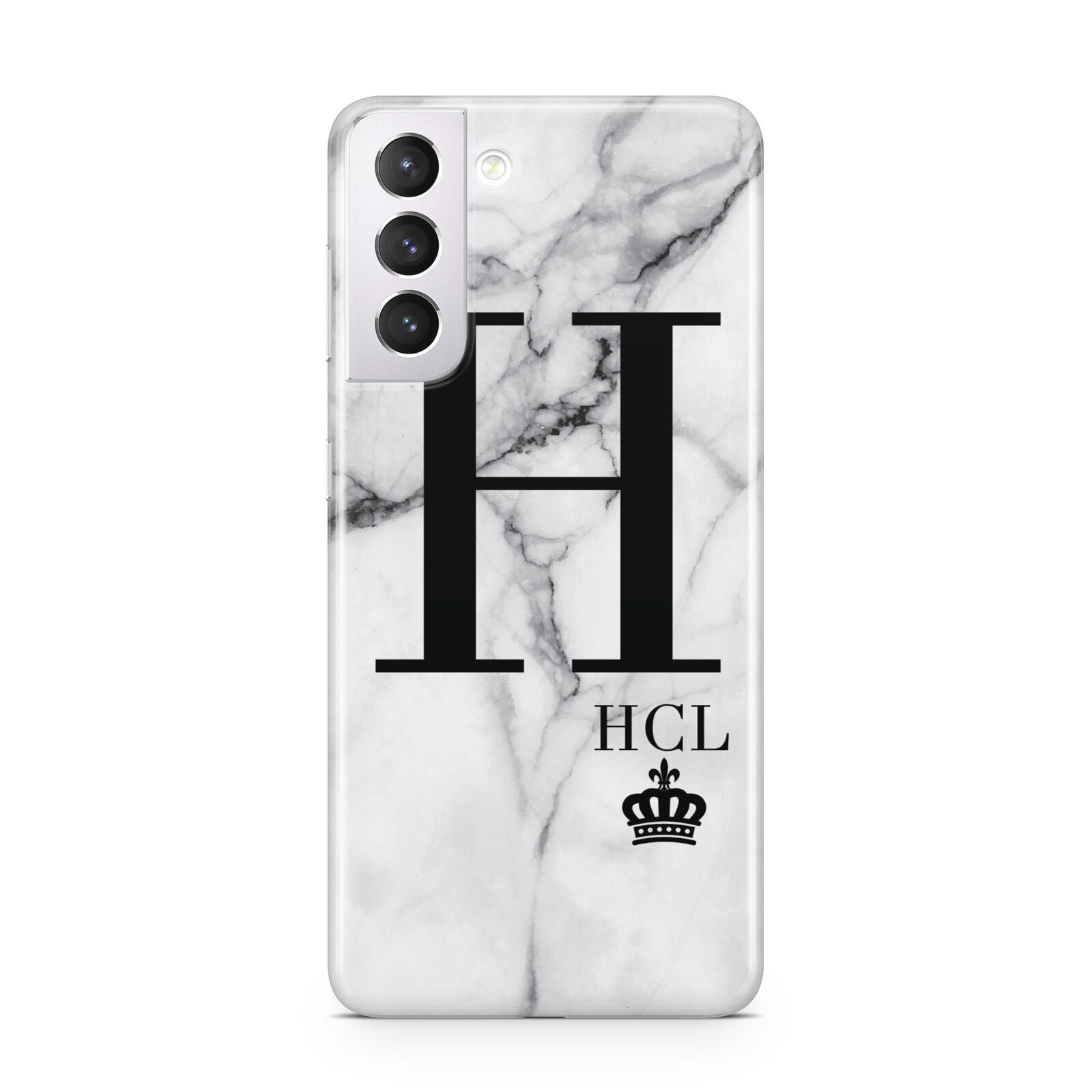 Personalised Marble Big Small Initials Samsung S21 Case