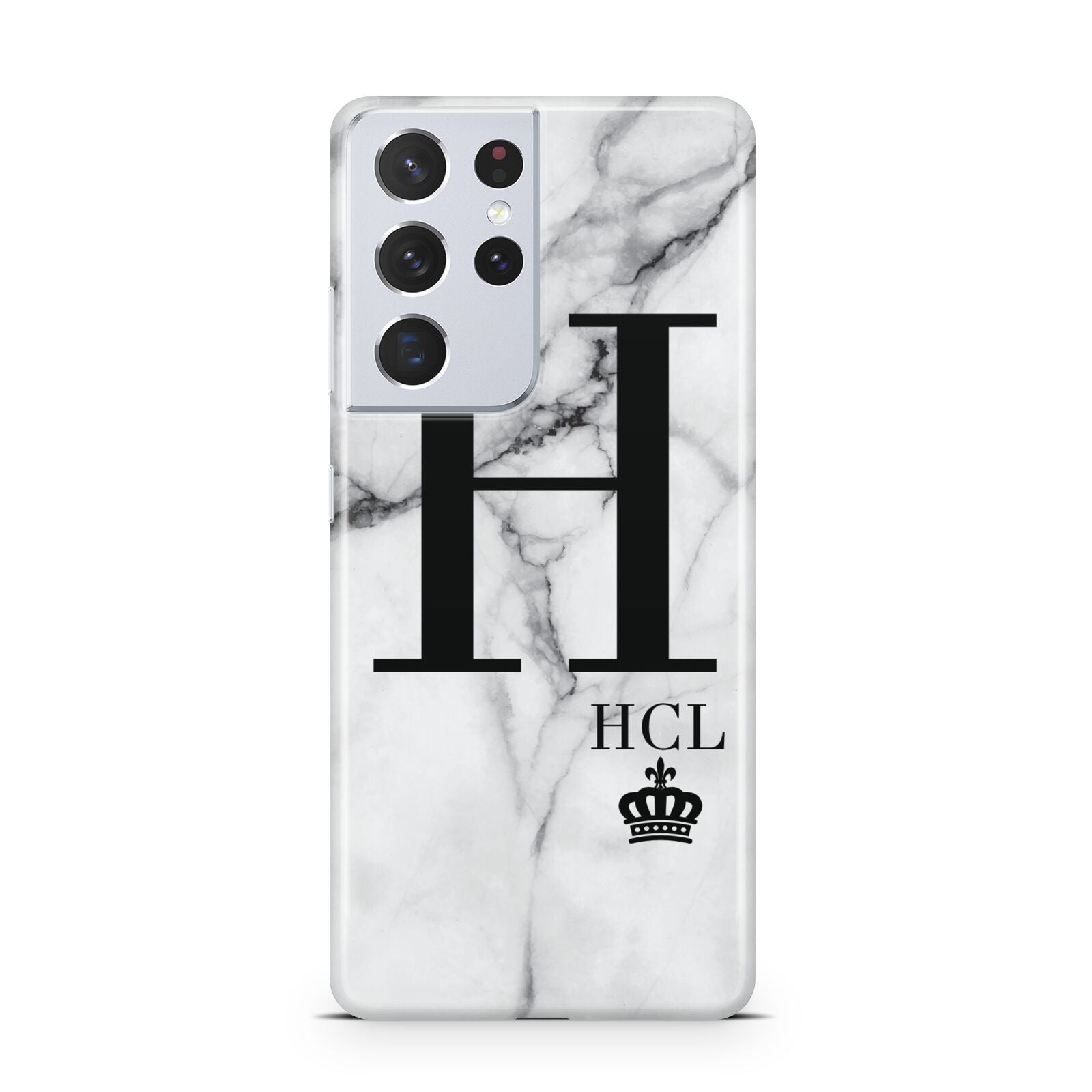 Personalised Marble Big Small Initials Samsung S21 Ultra Case