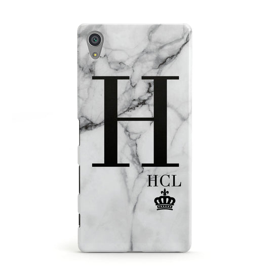 Personalised Marble Big Small Initials Sony Xperia Case