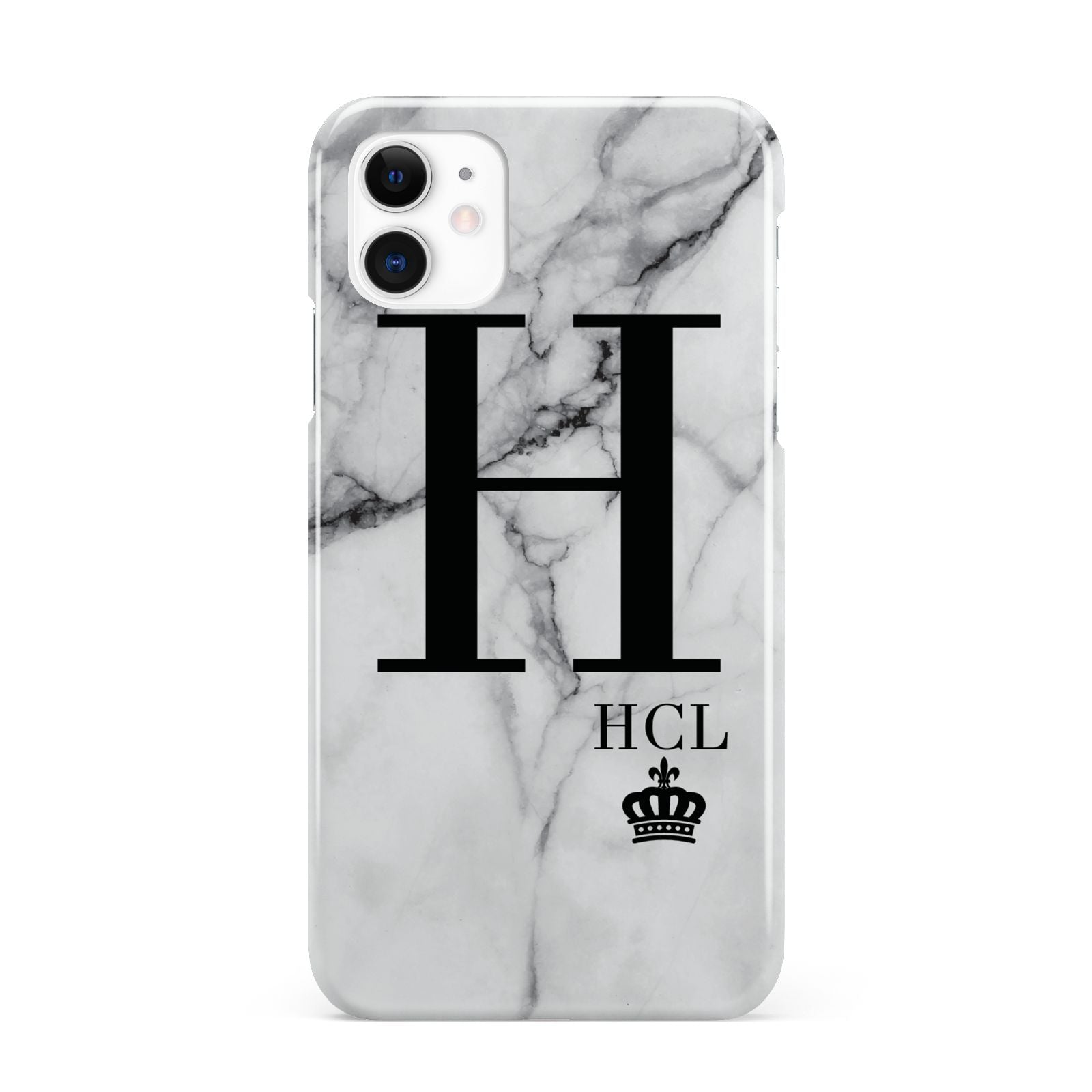 Personalised Marble Big Small Initials iPhone 11 3D Snap Case
