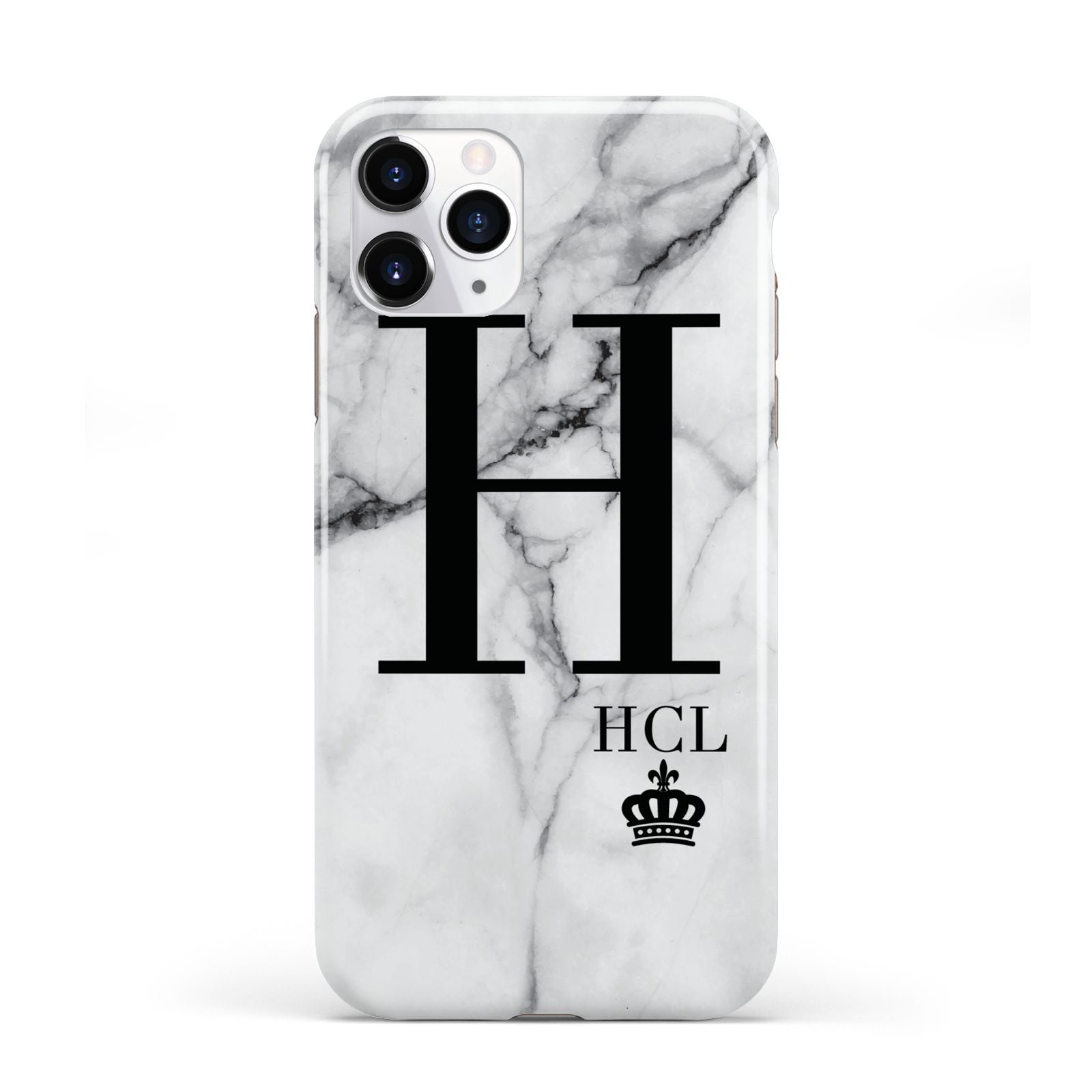 Personalised Marble Big Small Initials iPhone 11 Pro 3D Tough Case