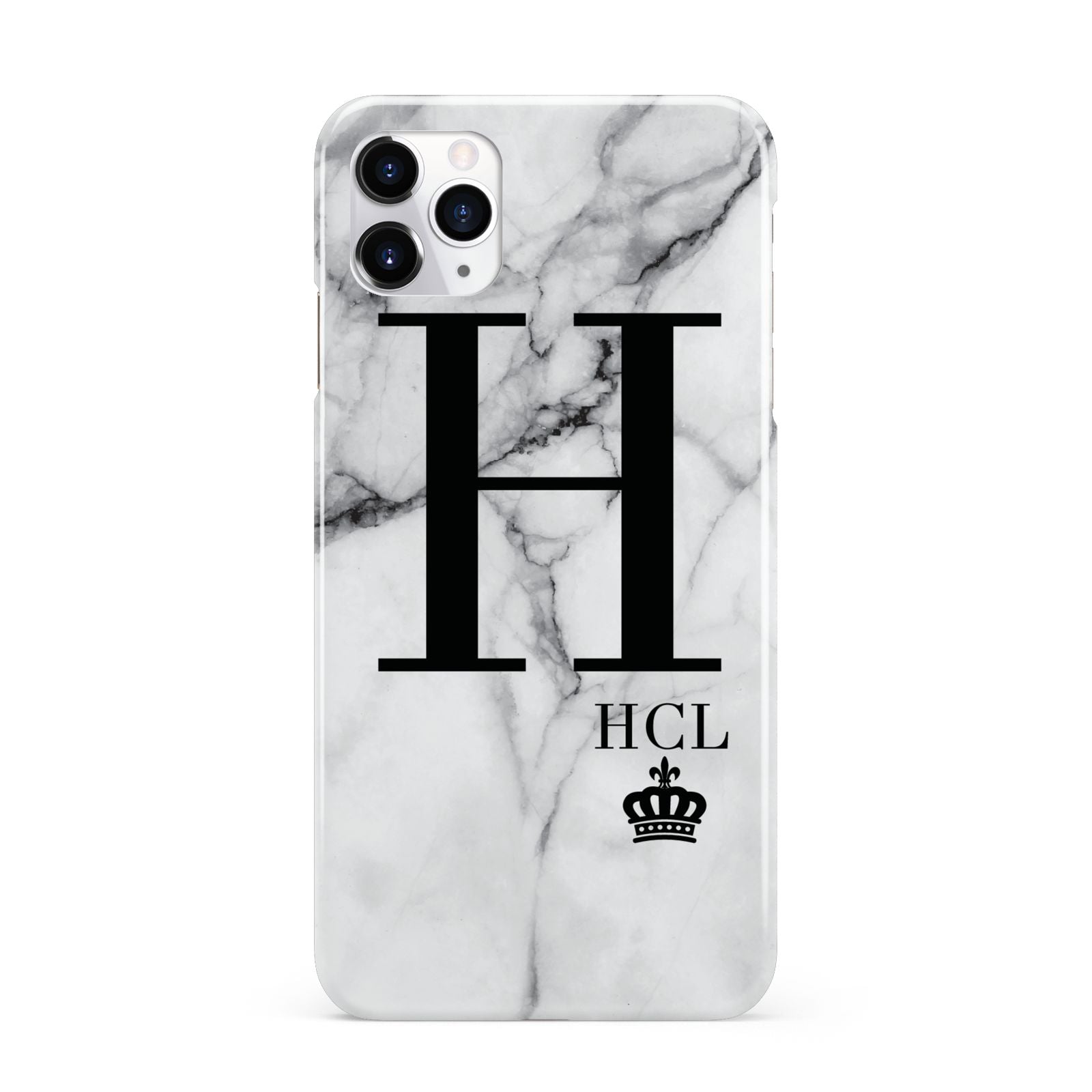 Personalised Marble Big Small Initials iPhone 11 Pro Max 3D Snap Case