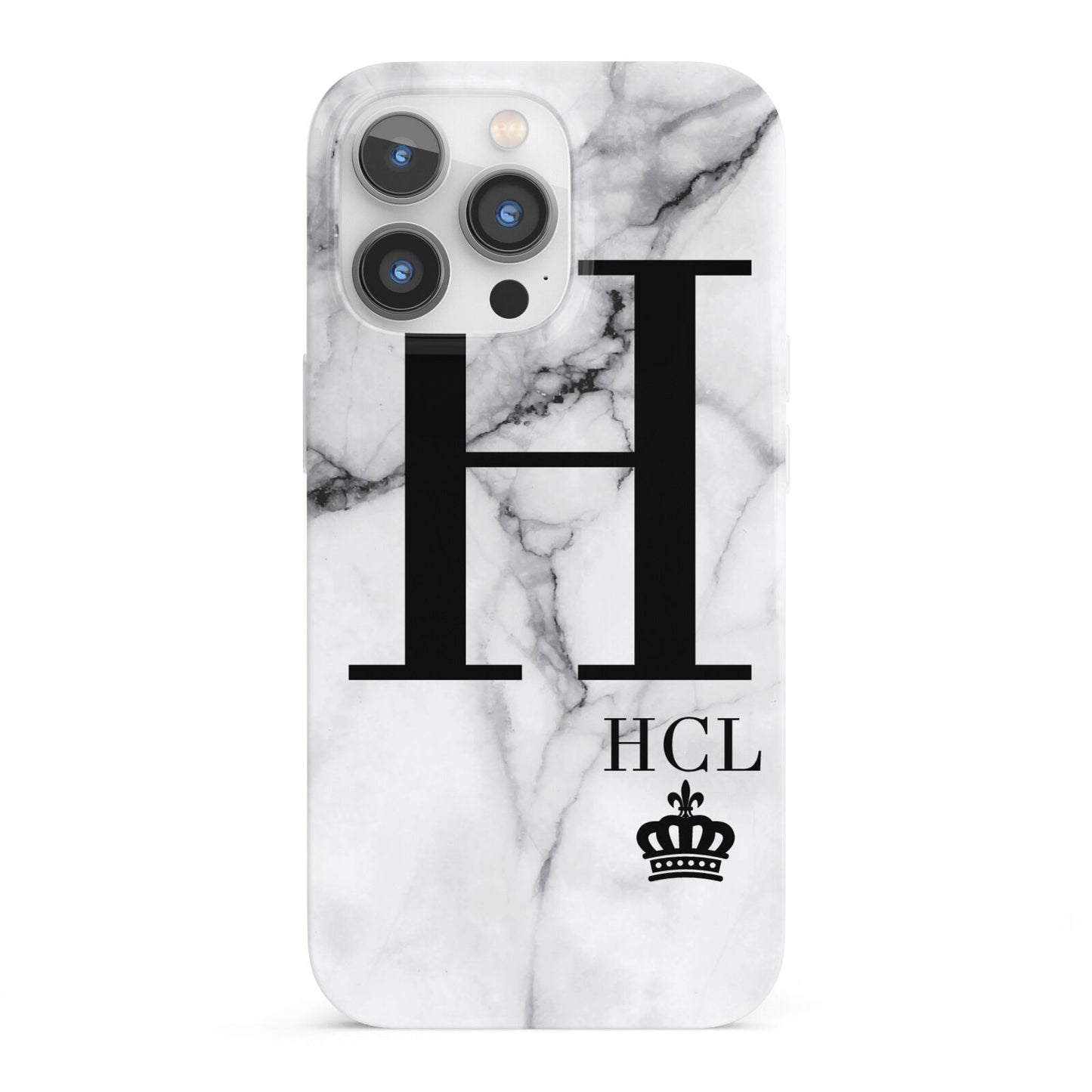 Personalised Marble Big Small Initials iPhone 13 Pro Full Wrap 3D Snap Case