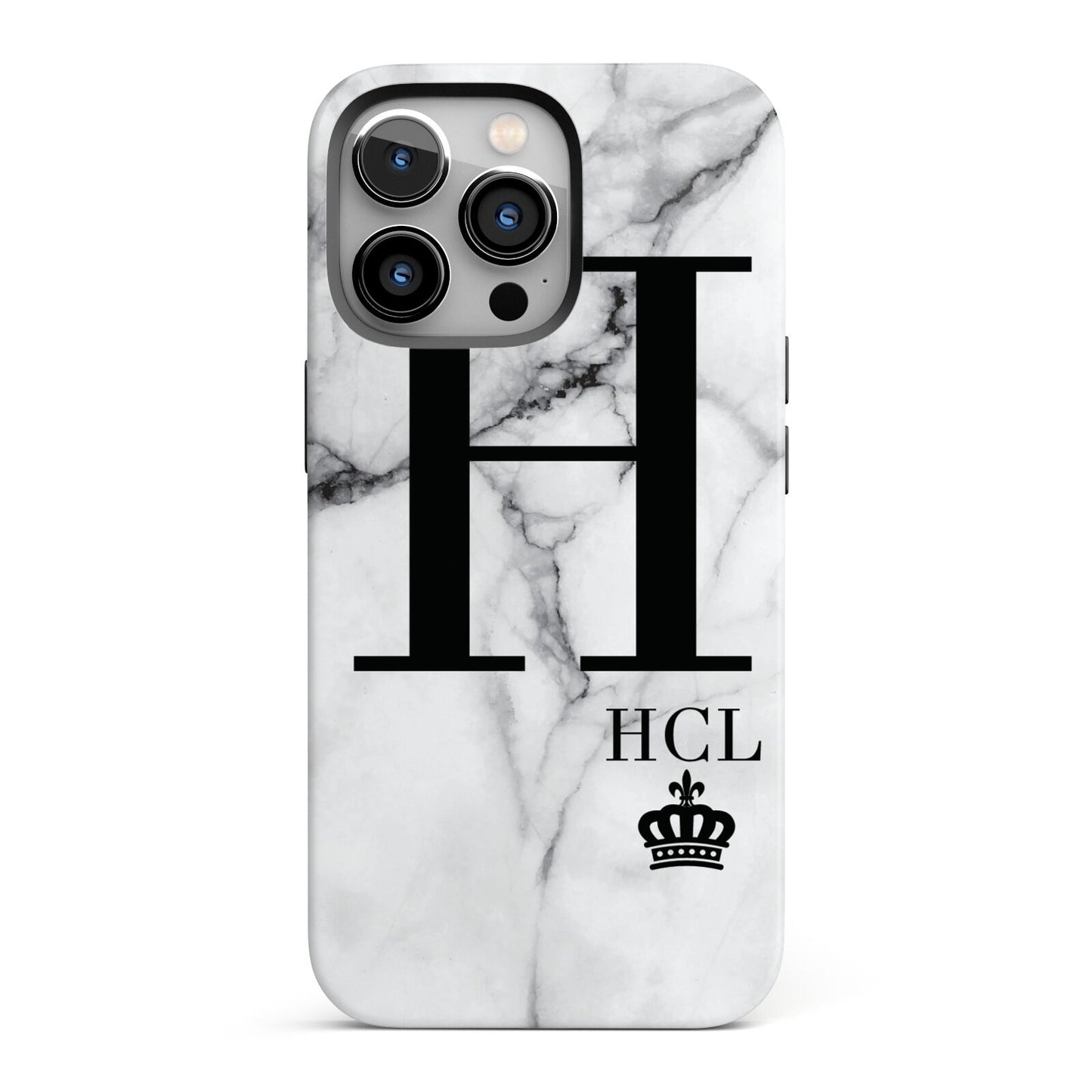 Personalised Marble Big Small Initials iPhone 13 Pro Full Wrap 3D Tough Case