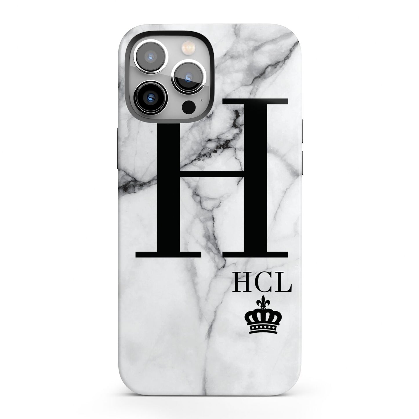 Personalised Marble Big Small Initials iPhone 13 Pro Max Full Wrap 3D Tough Case