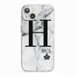 Personalised Marble Big Small Initials iPhone 13 TPU Impact Case with White Edges