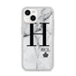 Personalised Marble Big Small Initials iPhone 14 Clear Tough Case Starlight