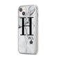 Personalised Marble Big Small Initials iPhone 14 Plus Clear Tough Case Starlight Angled Image