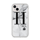Personalised Marble Big Small Initials iPhone 14 Plus Clear Tough Case Starlight