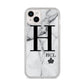 Personalised Marble Big Small Initials iPhone 14 Plus Glitter Tough Case Starlight