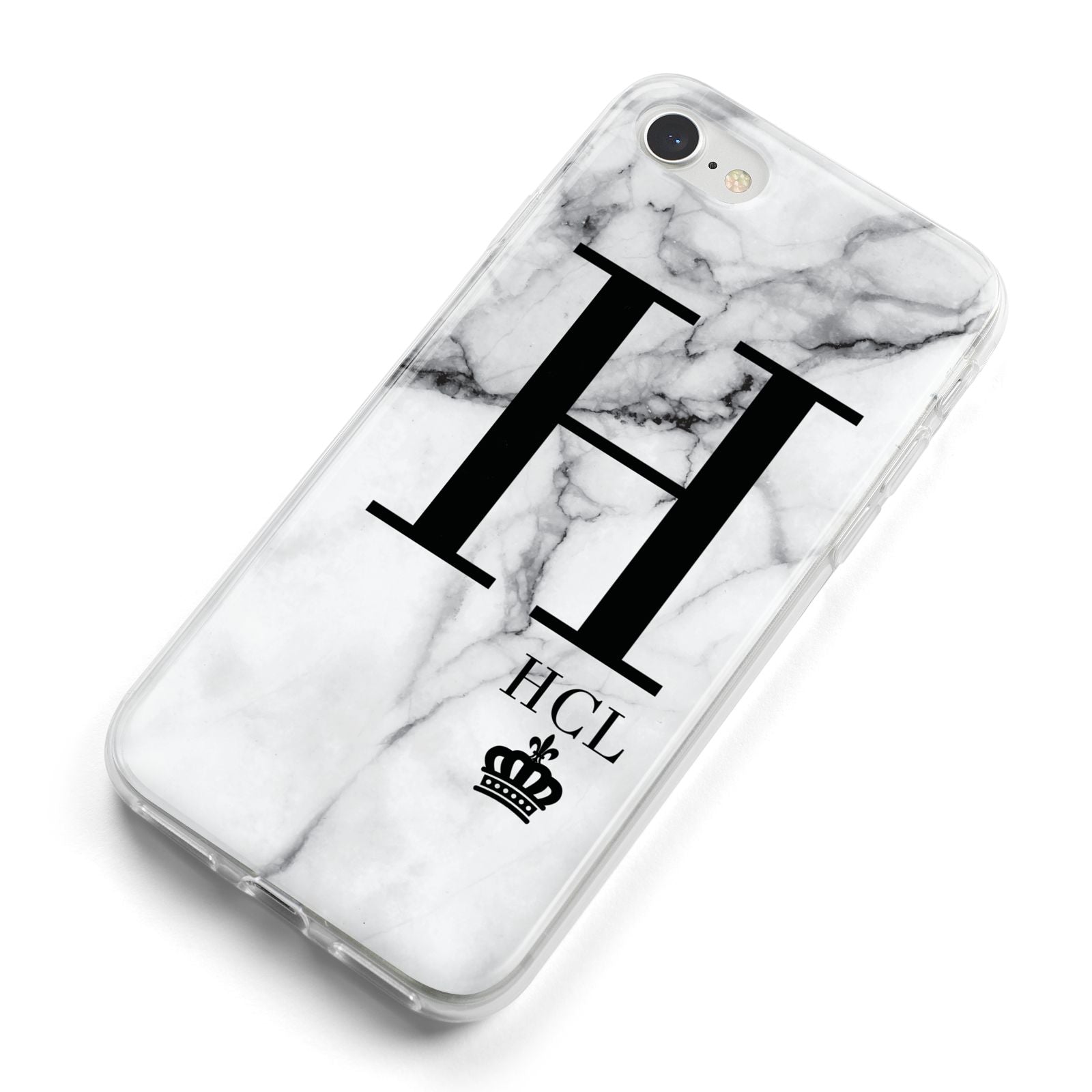 Personalised Marble Big Small Initials iPhone 8 Bumper Case on Silver iPhone Alternative Image