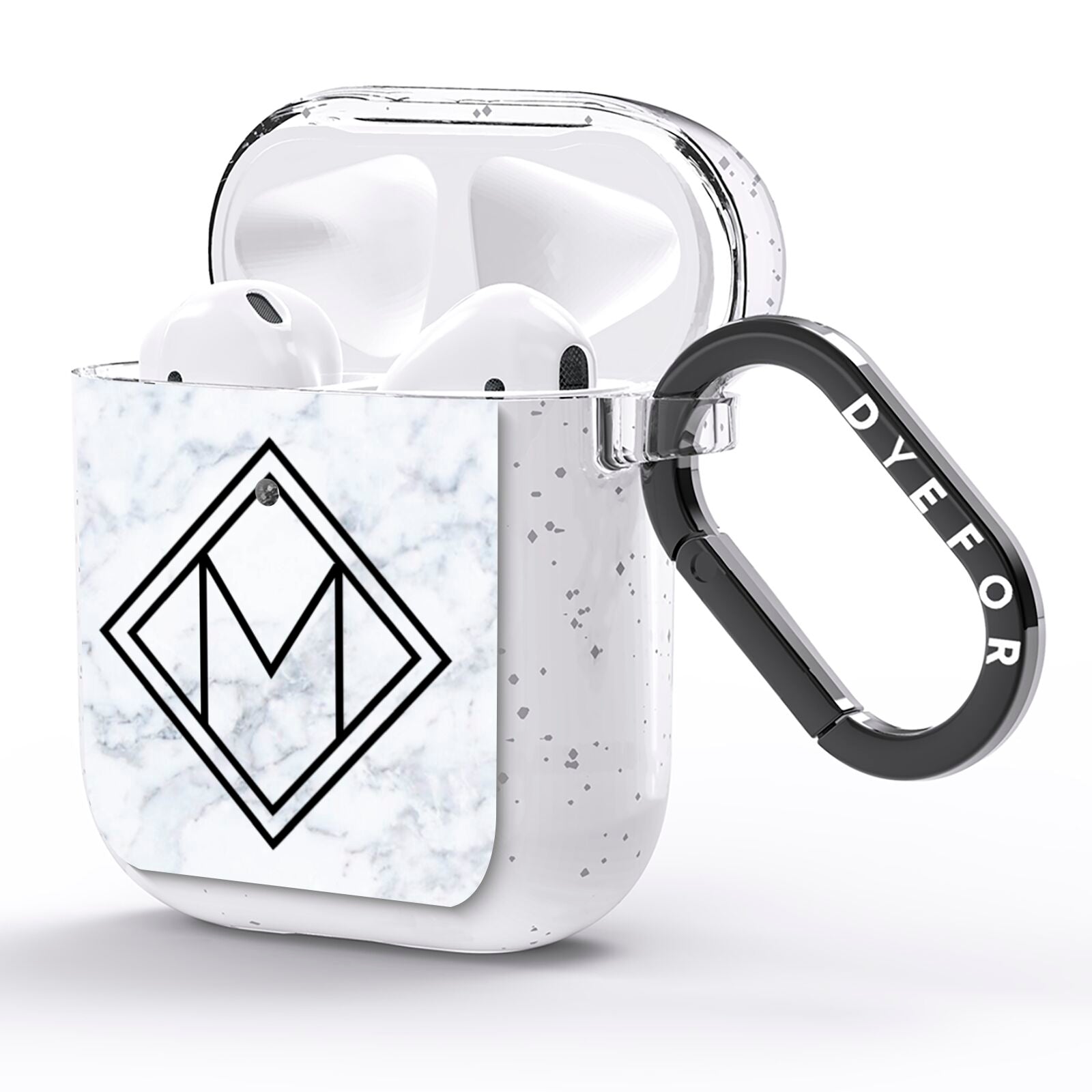 Personalised Marble Customised Initials AirPods Glitter Case Side Image