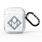 Personalised Marble Customised Initials AirPods Glitter Case
