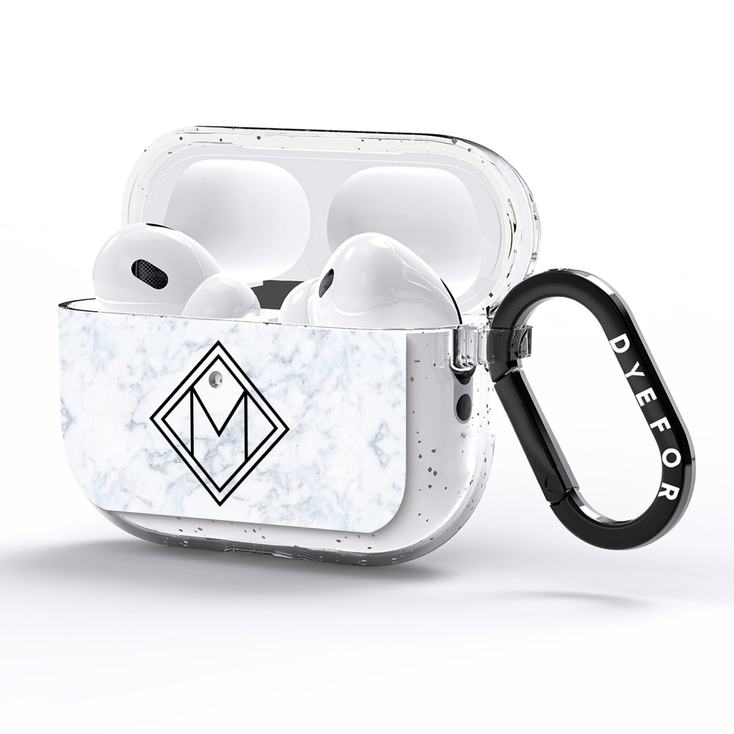 Personalised Marble Customised Initials AirPods Pro Glitter Case Side Image