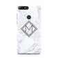 Personalised Marble Customised Initials Huawei Y7 2018