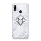 Personalised Marble Customised Initials Huawei Y7 2019