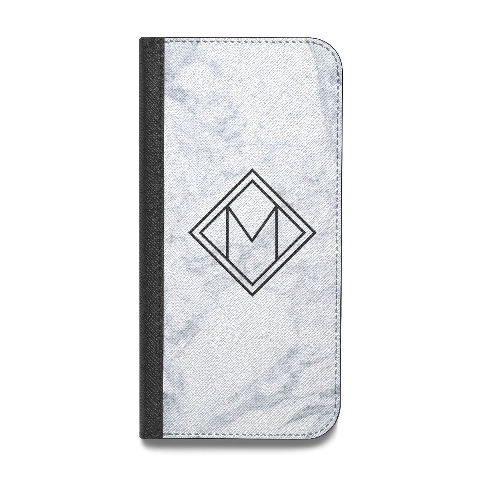 Personalised Marble Customised Initials Vegan Leather Flip Samsung Case