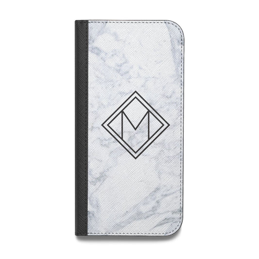 Personalised Marble Customised Initials Vegan Leather Flip Samsung Case