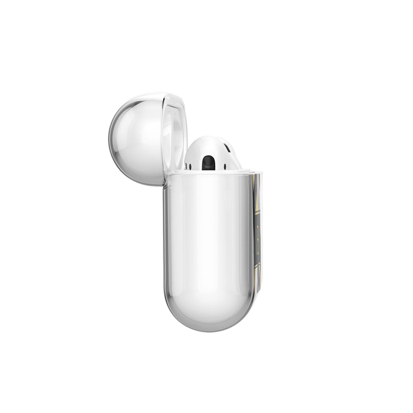 Personalised Marble Effect Initials AirPods Case Side Angle