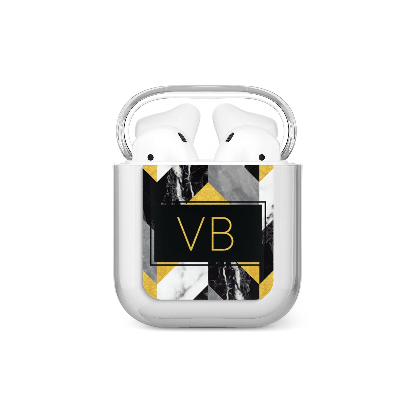 Personalised Marble Effect Initials AirPods Case