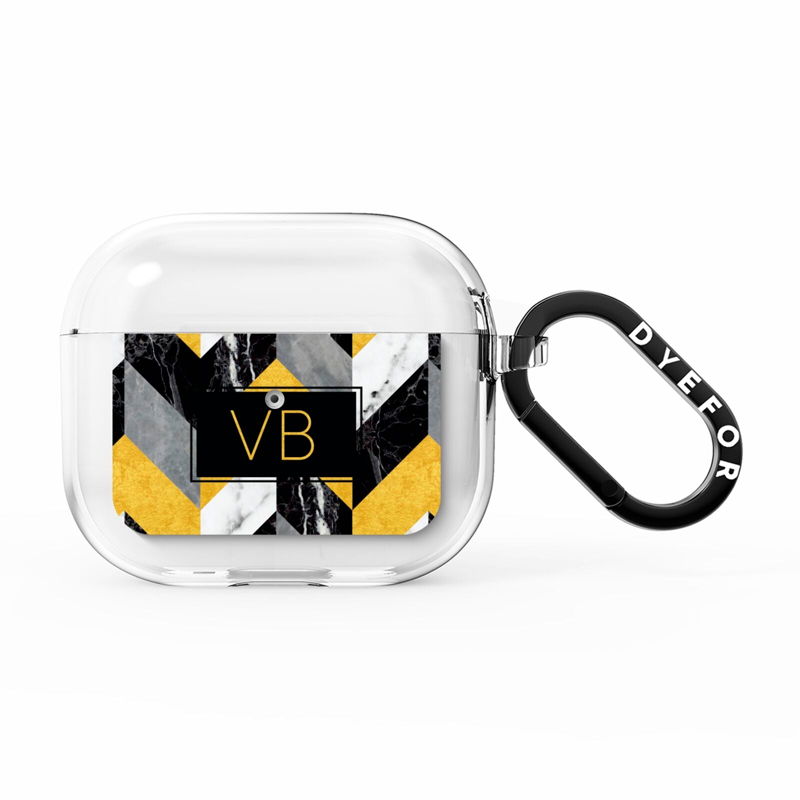 Personalised Marble Effect Initials AirPods Clear Case 3rd Gen