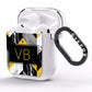 Personalised Marble Effect Initials AirPods Clear Case Side Image