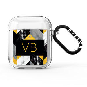 Personalised Marble Effect Initials AirPods Case
