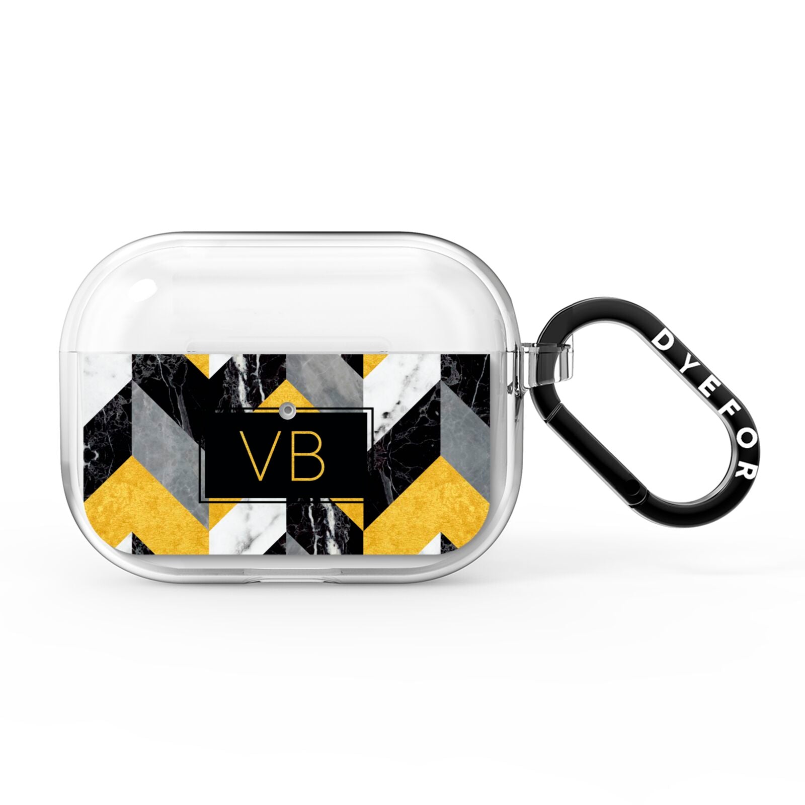 Personalised Marble Effect Initials AirPods Pro Clear Case