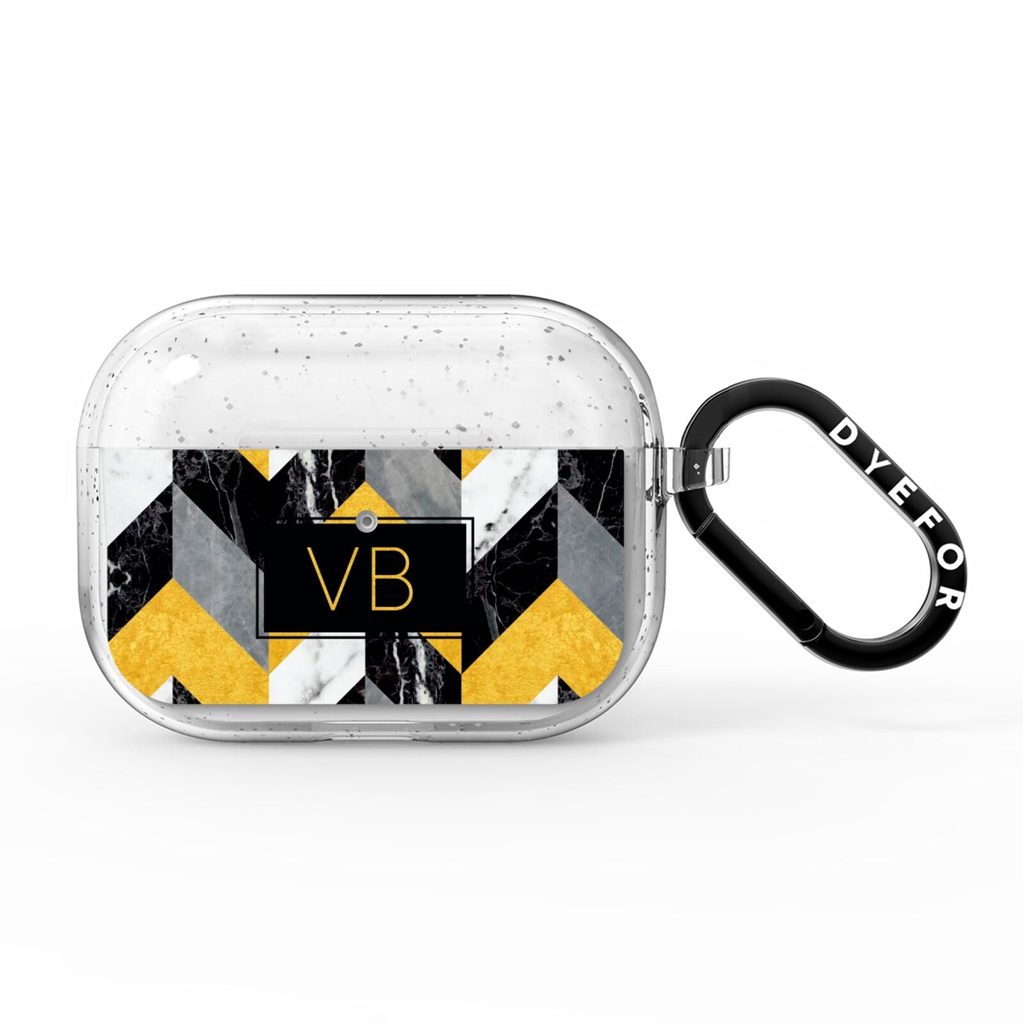 Personalised Marble Effect Initials AirPods Pro Glitter Case