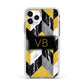Personalised Marble Effect Initials Apple iPhone 11 Pro in Silver with White Impact Case