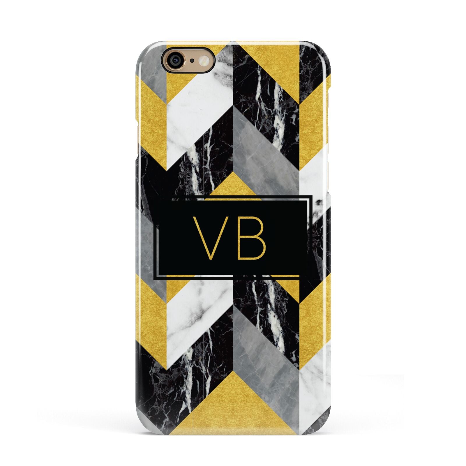 Personalised Marble Effect Initials Apple iPhone 6 3D Snap Case