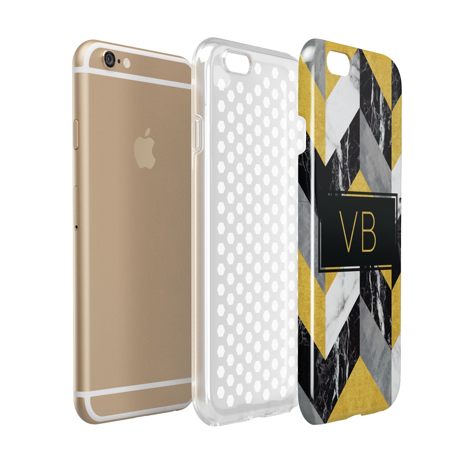 Personalised Marble Effect Initials Apple iPhone 6 3D Tough Case Expanded view