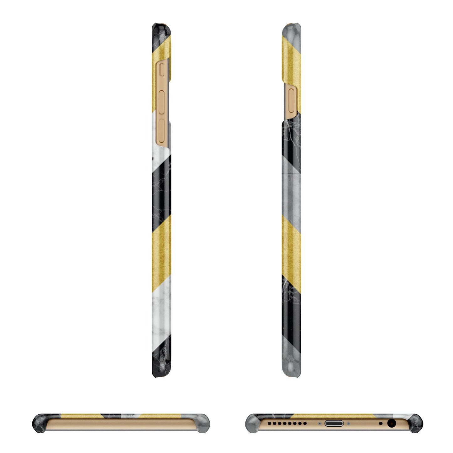 Personalised Marble Effect Initials Apple iPhone 6 Plus 3D Wrap Snap Case Angled Images