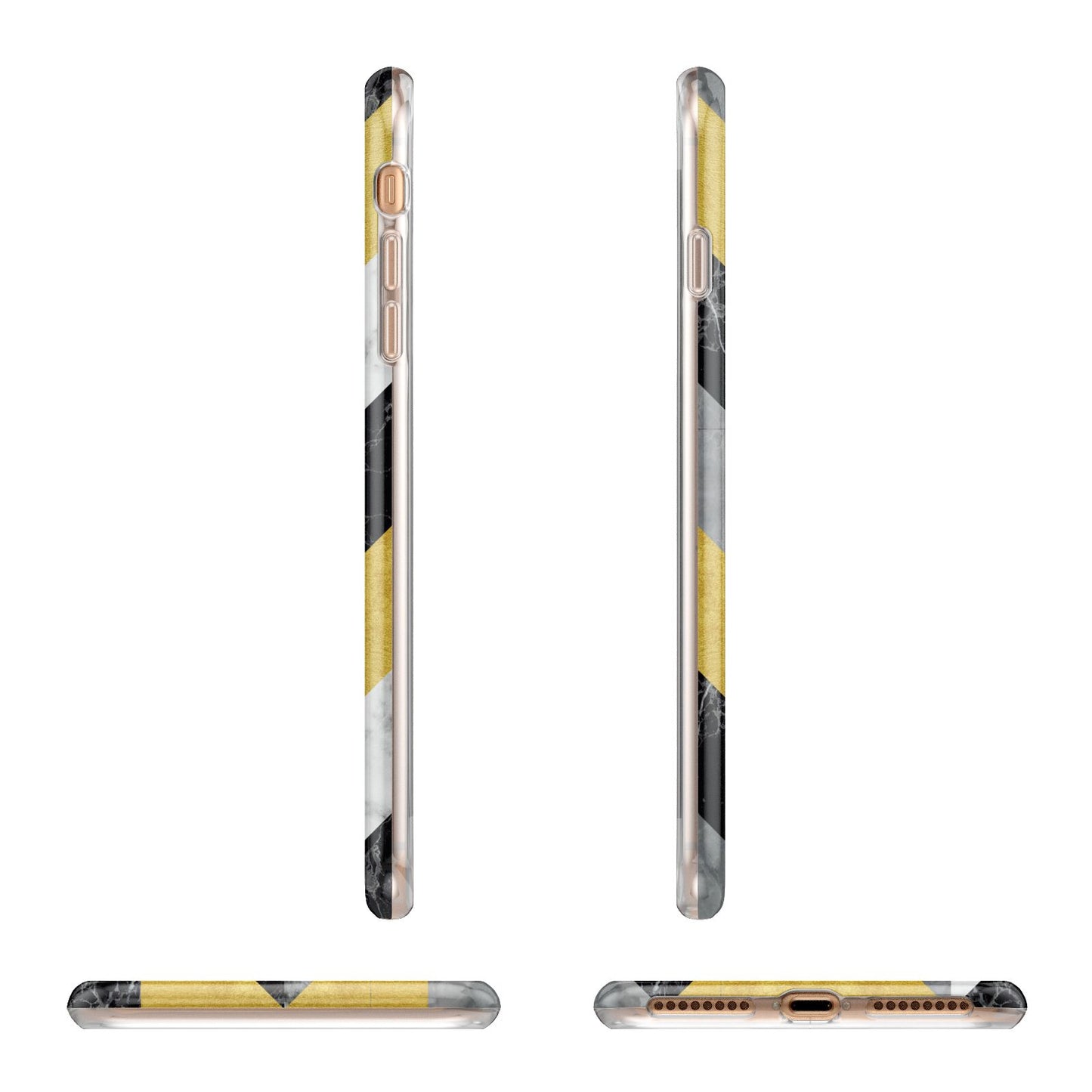 Personalised Marble Effect Initials Apple iPhone 7 8 Plus 3D Wrap Tough Case Alternative Image Angles