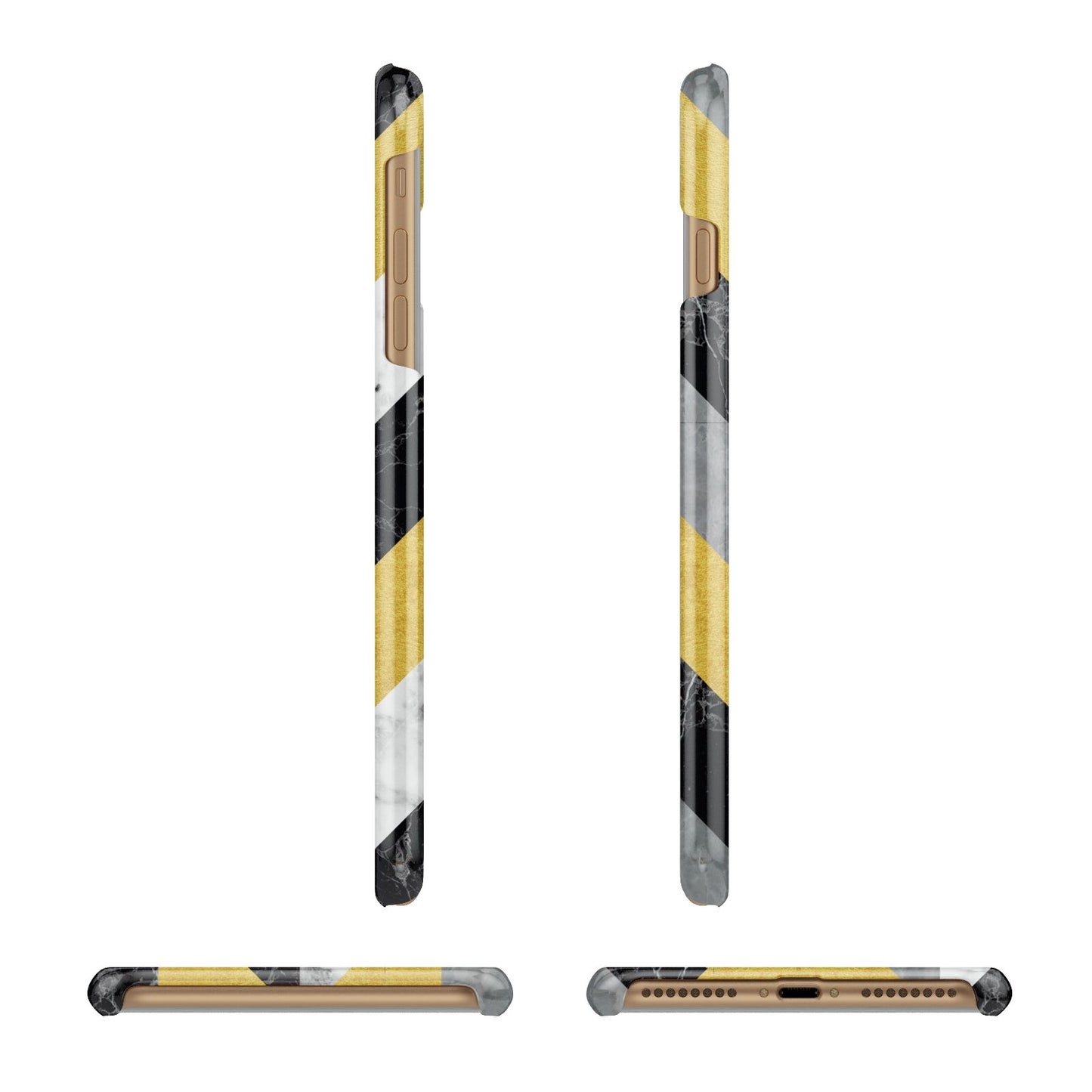 Personalised Marble Effect Initials Apple iPhone 7 Plus 3D Wrap Snap Case Angled Images