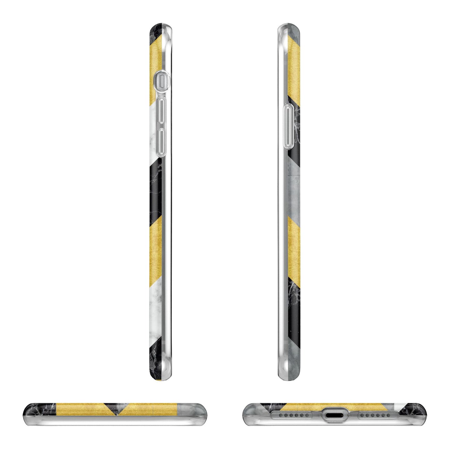 Personalised Marble Effect Initials Apple iPhone XR in White with 3D Wrap Tough Case Alternative Image Angles