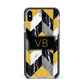 Personalised Marble Effect Initials Apple iPhone Xs Max Impact Case Black Edge on Gold Phone