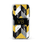 Personalised Marble Effect Initials Apple iPhone Xs Max Impact Case White Edge on Black Phone