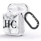 Personalised Marble Effect Initials Monogram AirPods Glitter Case Side Image