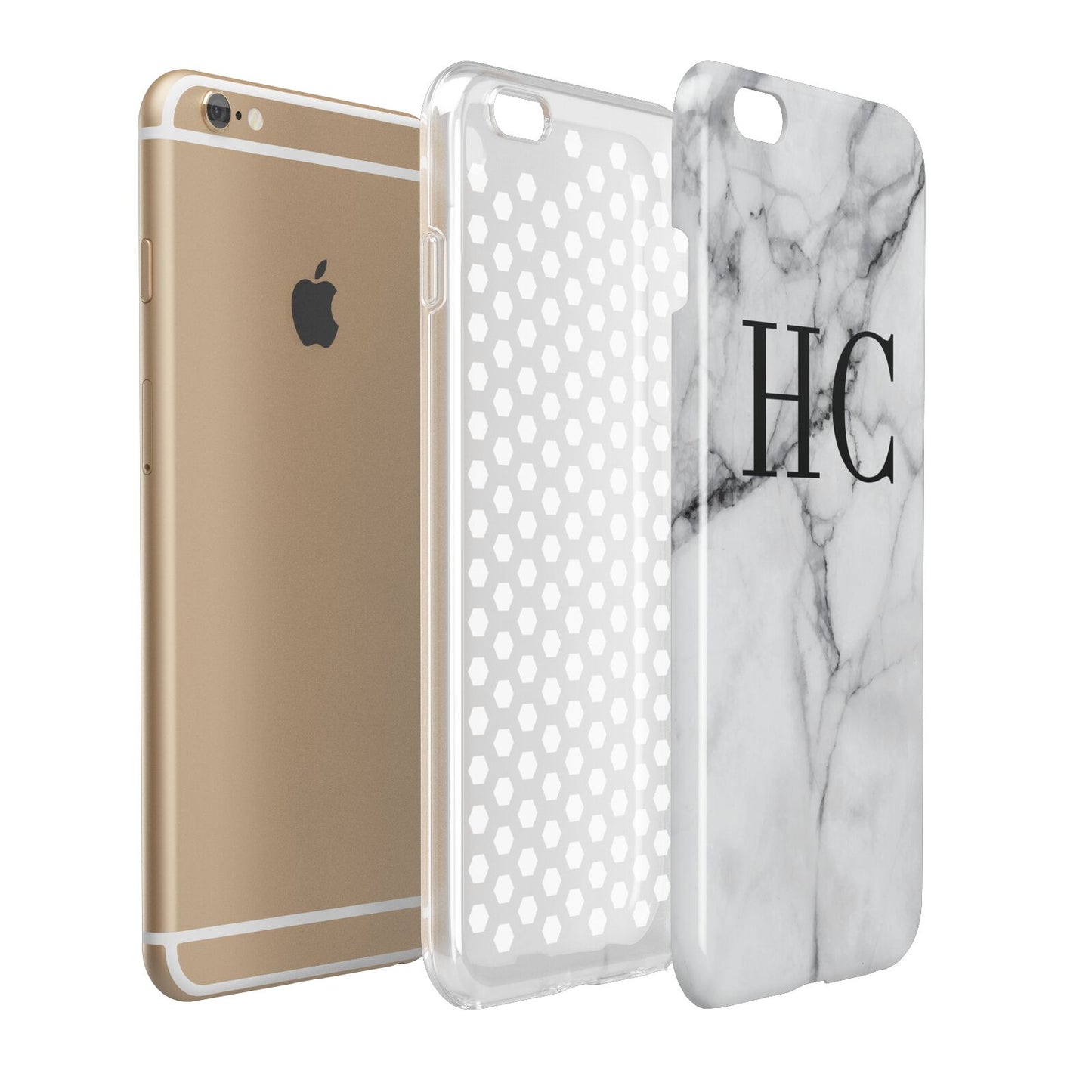 Personalised Marble Effect Initials Monogram Apple iPhone 6 Plus 3D Tough Case Expand Detail Image