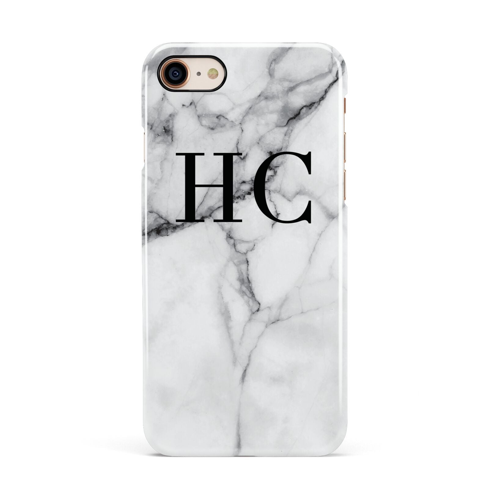 Personalised Marble Effect Initials Monogram Apple iPhone 7 8 3D Snap Case