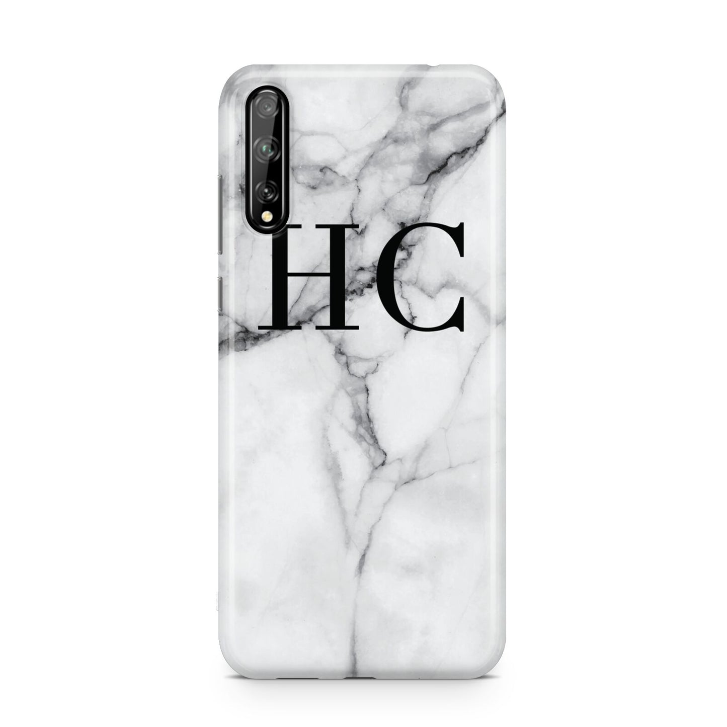 Personalised Marble Effect Initials Monogram Huawei Enjoy 10s Phone Case