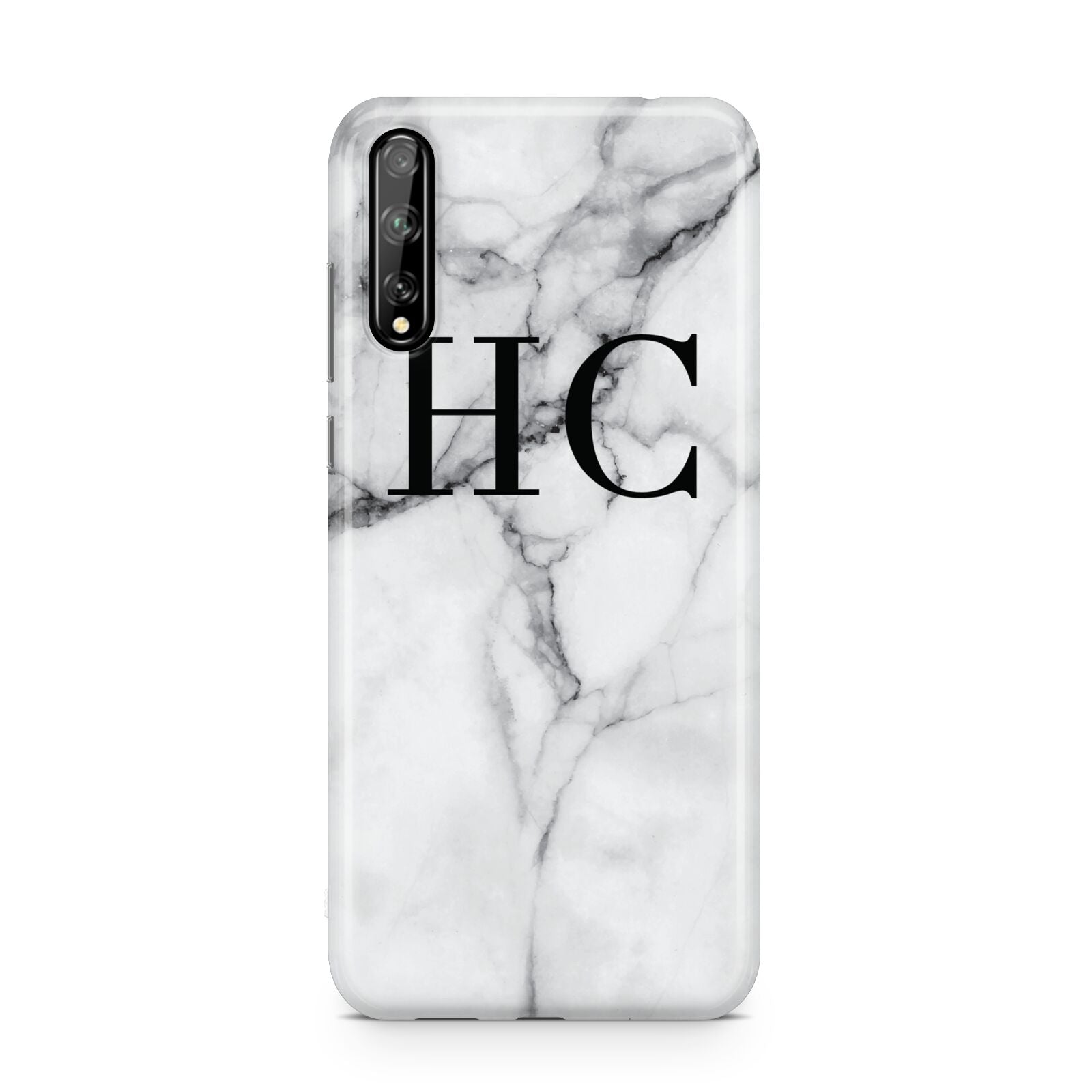 Personalised Marble Effect Initials Monogram Huawei Enjoy 10s Phone Case