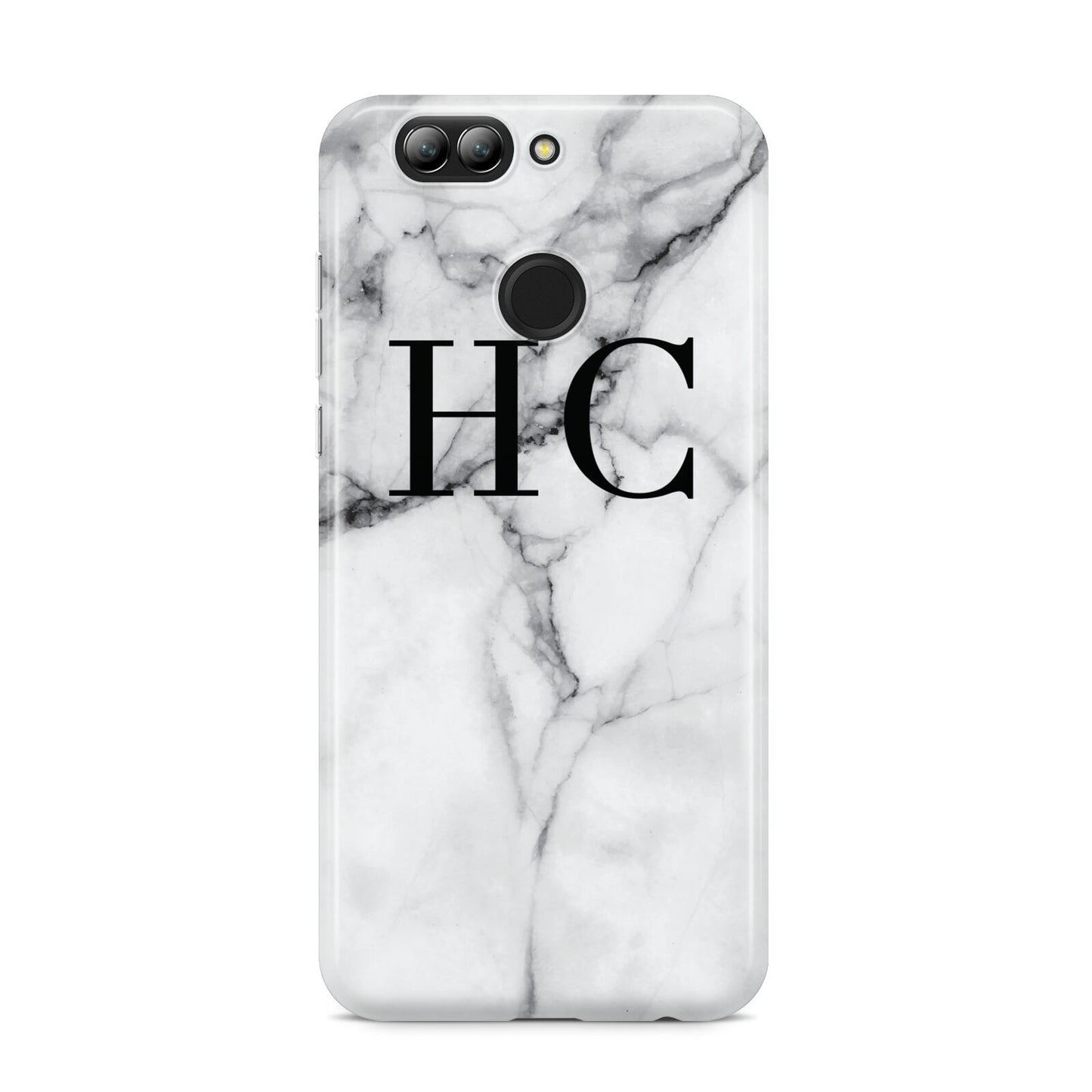Personalised Marble Effect Initials Monogram Huawei Nova 2s Phone Case